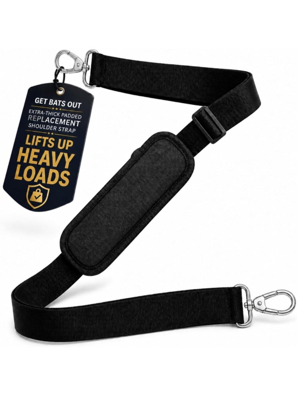 Universal Replacement Shoulder Strap for Bags | Extra-Thick Comfort Pad